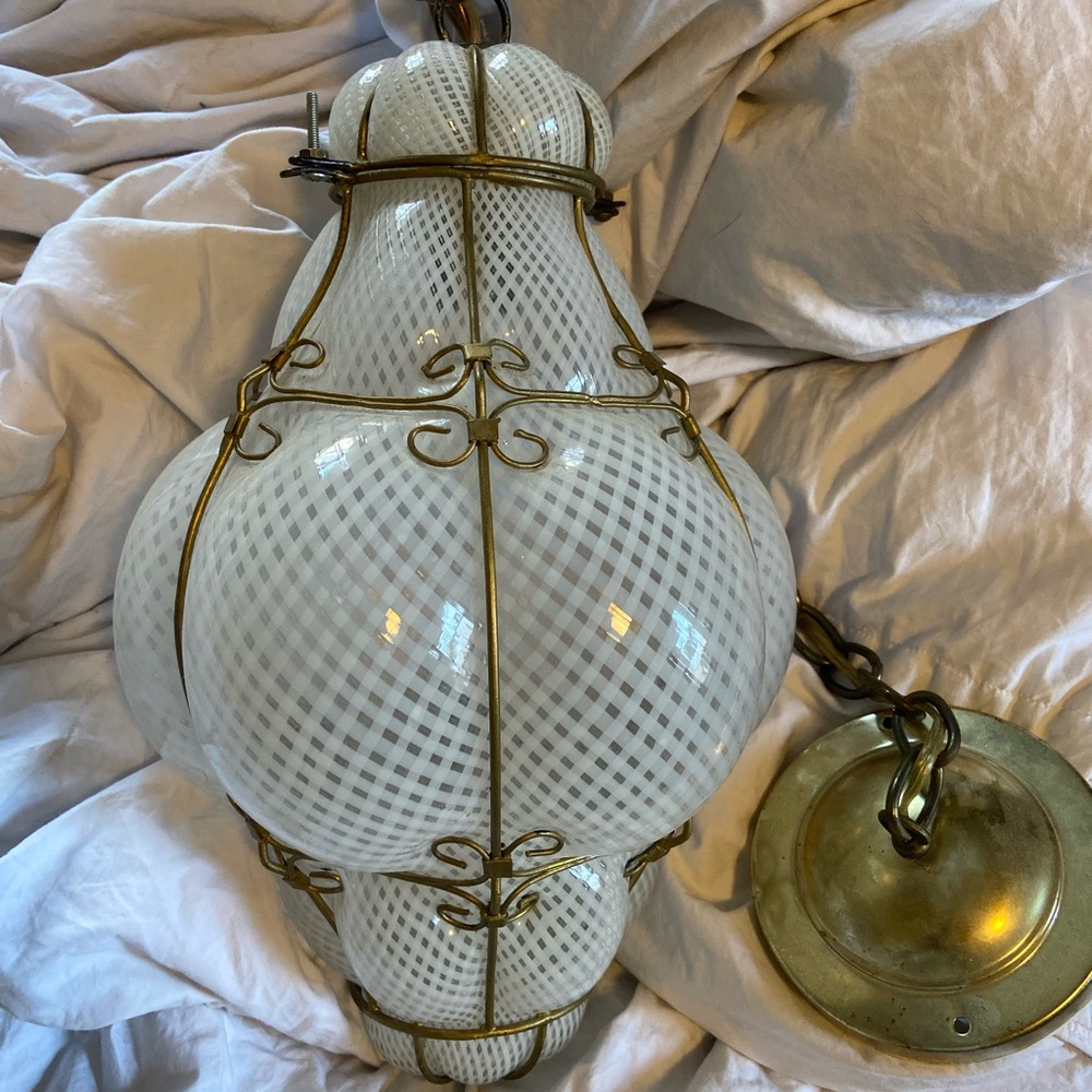 Murano Caged Glass Chandelier